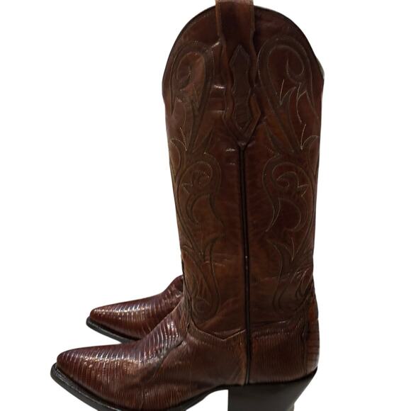 Dan Post Teju Lizard Boots Western Cowboy Brown Men’s 6 | W 7. 5-8 DP 2451 - Picture 4 of 11